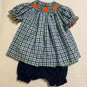 Smocked pumpkin set
